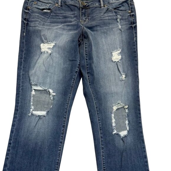 Torrid Ripped Distressed Denim Jeans Womens Size 14 Medium Wash Destroyed - Picture 4 of 14